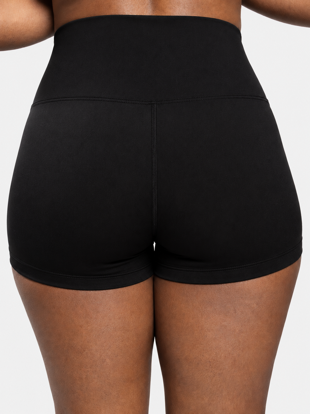 MÒN The Core Shorts in black, back detail view